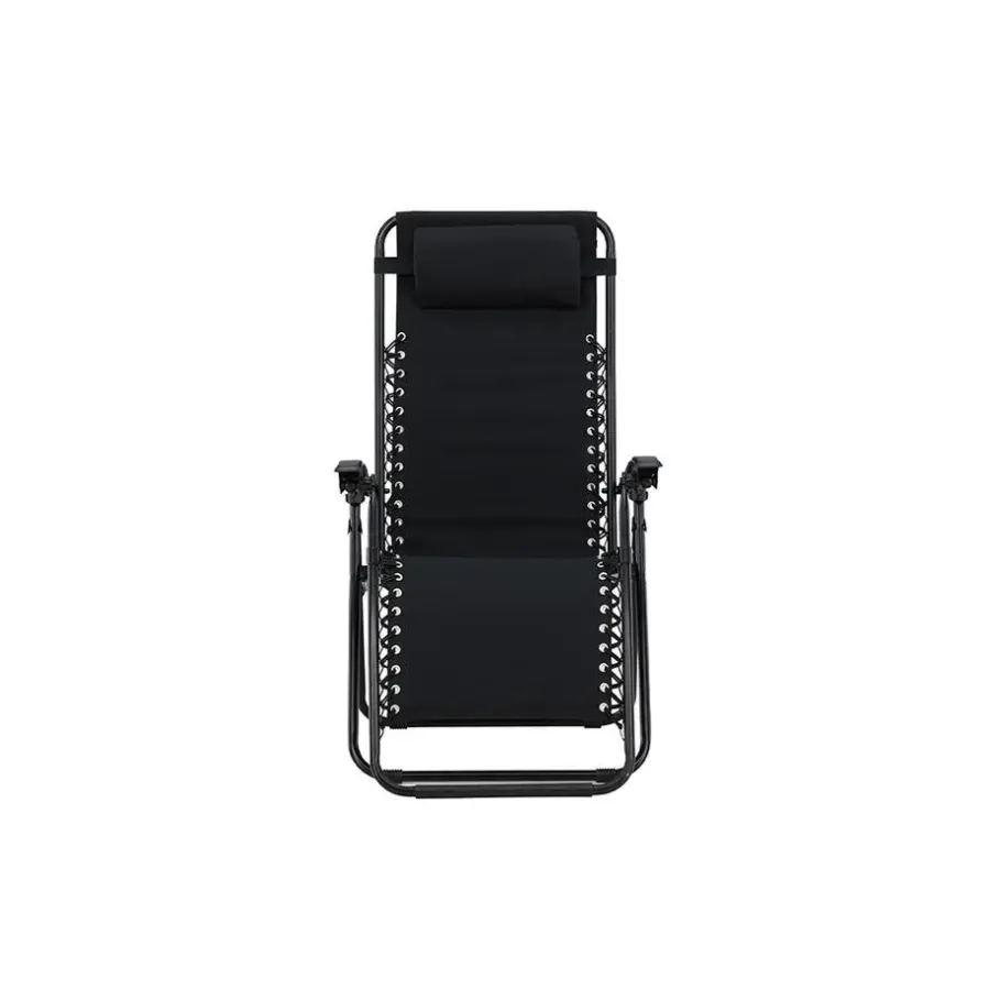 Kamperen En Outdoor-Hioshop Vulcano ligstoel zwart