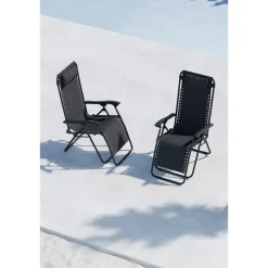 Kamperen En Outdoor-Hioshop Vulcano ligstoel zwart