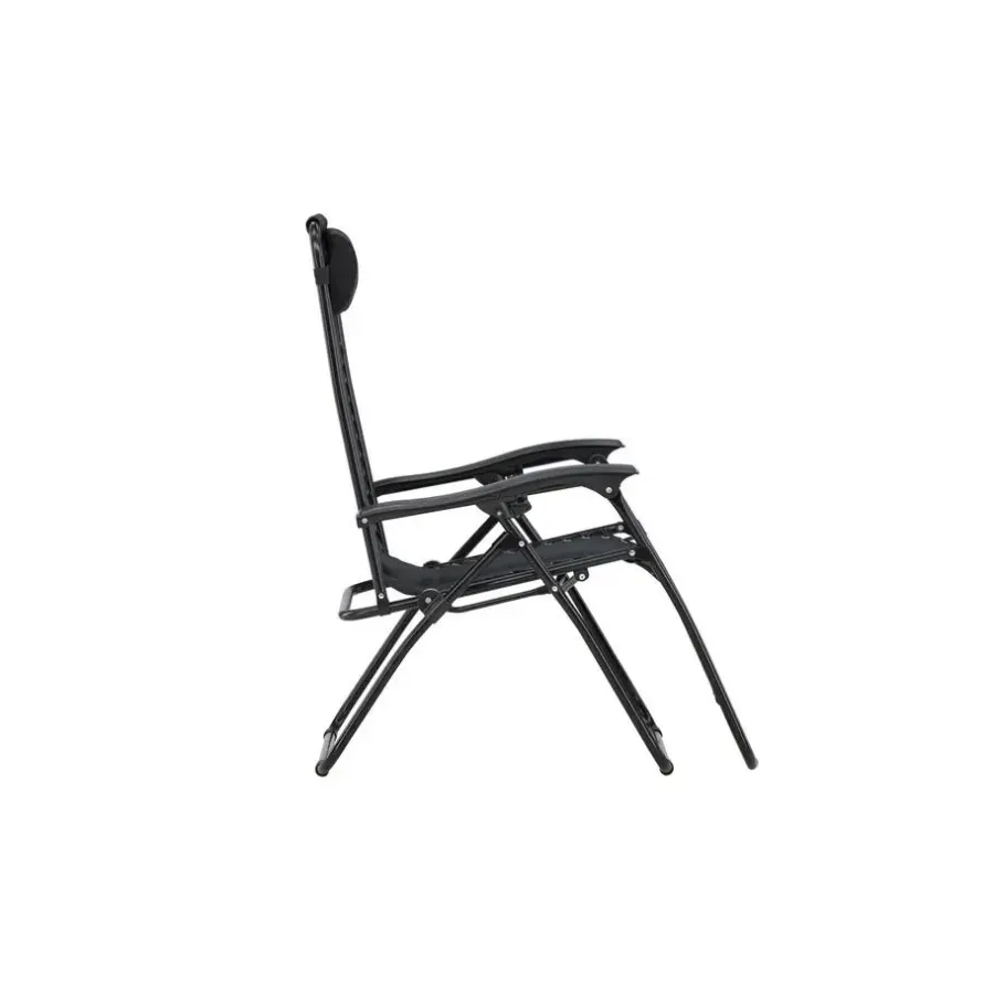 Kamperen En Outdoor-Hioshop Vulcano ligstoel zwart