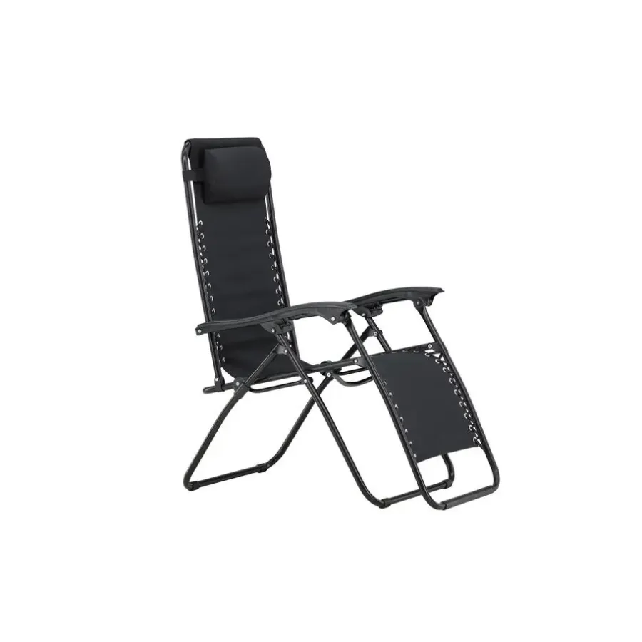 Kamperen En Outdoor-Hioshop Vulcano ligstoel zwart