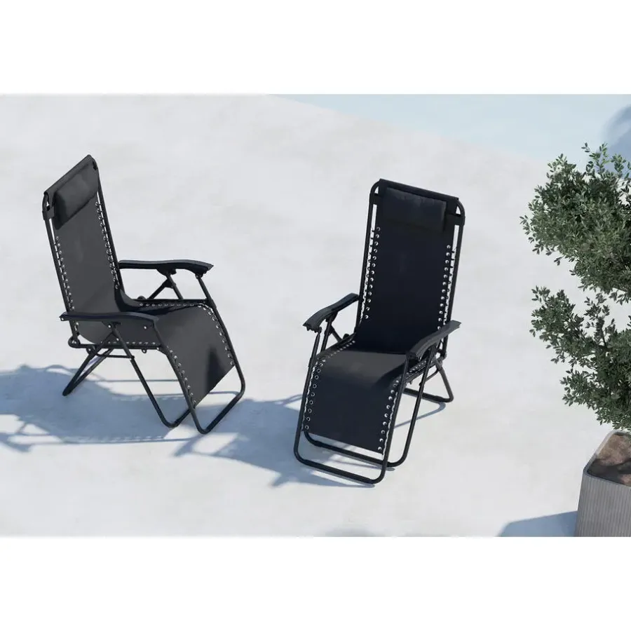 Kamperen En Outdoor-Hioshop Vulcano ligstoel zwart