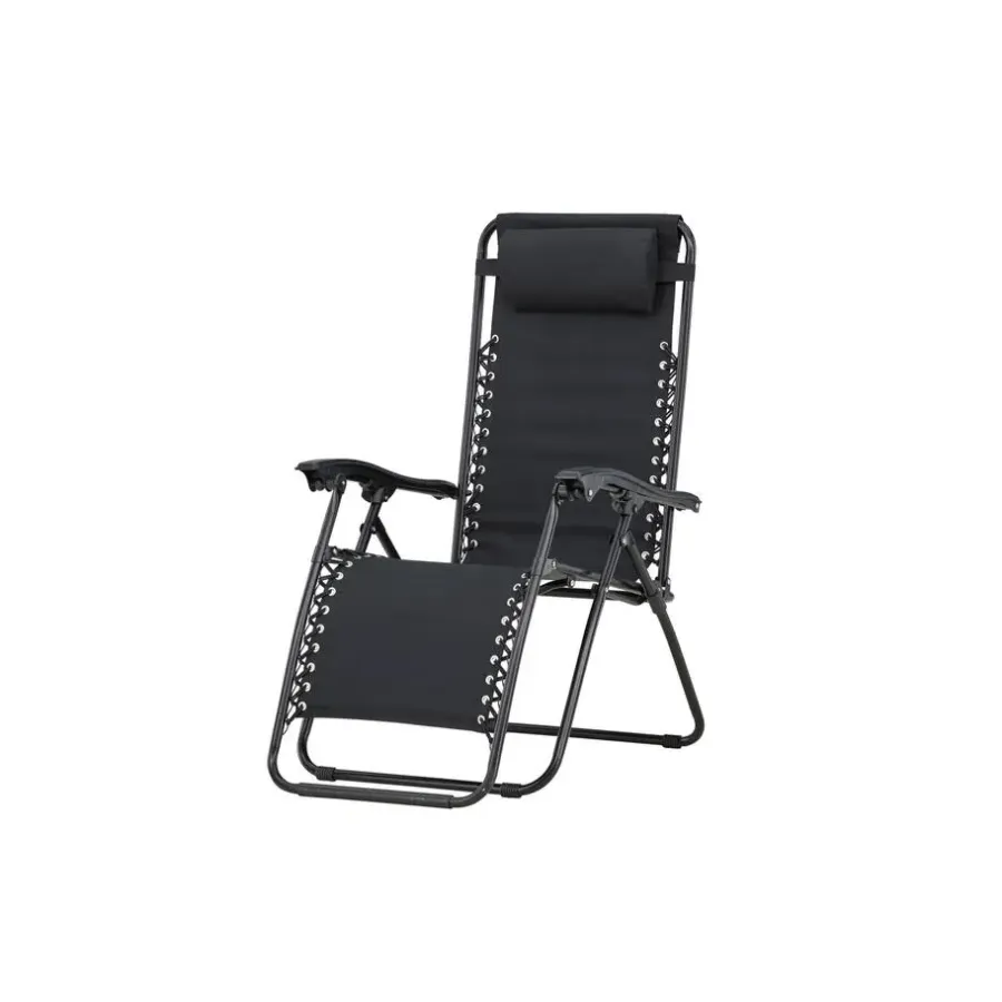 Kamperen En Outdoor-Hioshop Vulcano ligstoel zwart