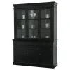 Buffetkasten-Hioshop Winkelkast buffetkast vitrine met opzet antiek zwart massief hout