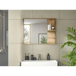 Spiegelkasten-Hioshop Zeno spiegel bad 1 plank eiken decor
