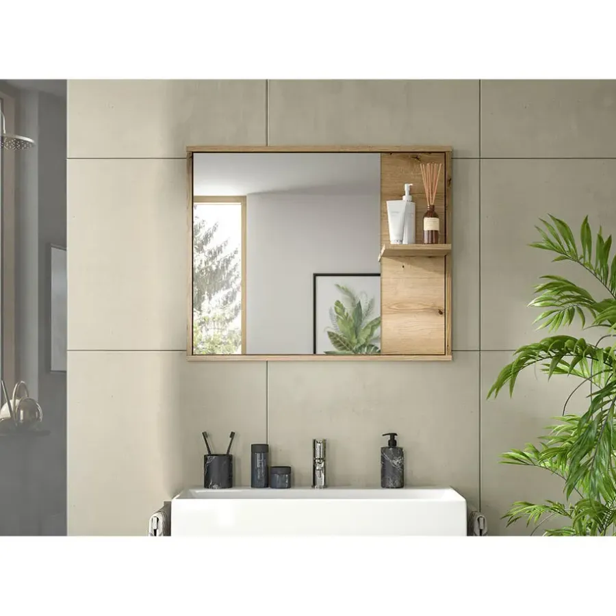 Spiegelkasten-Hioshop Zeno spiegel bad 1 plank eiken decor
