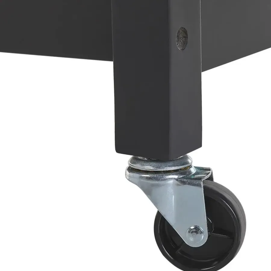 Trolleys-Beliani HIUMA - Keukentrolley - Zwart - Rubberhout