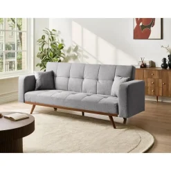 Slaapbanken|Slaapbanken-Leen Bakker HJULBY - Driezitsbank - Donkergrijs - Polyester