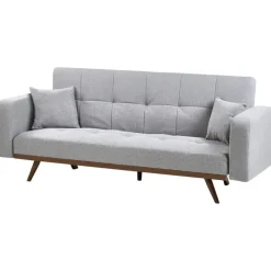 Slaapbanken|Slaapbanken-Leen Bakker HJULBY - Driezitsbank - Donkergrijs - Polyester