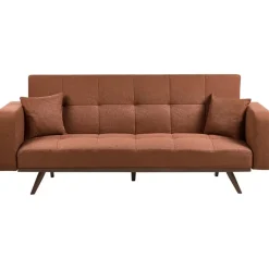 Slaapbanken|Slaapbanken-Leen Bakker HJULBY - Driezitsbank - Goudbruin - Polyester