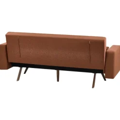 Slaapbanken|Slaapbanken-Leen Bakker HJULBY - Driezitsbank - Goudbruin - Polyester