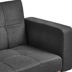 Slaapbanken|Slaapbanken-Leen Bakker HJULBY - Driezitsbank - Zwart - Polyester