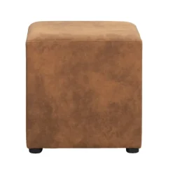 Leen Bakker Hocker Nando - cognac - 45x45x45 cm