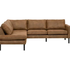 Hoekbanken-Leen Bakker Hoekbank Collin links - cognac