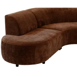 Hoekbanken-Leen Bakker Hoekbank Luna rond - stof Rebel - terracotta
