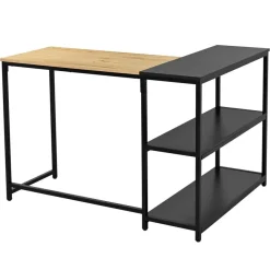Hoekbureaus-Emob Exclusive Hoekbureau Schmitt - 110x80x76cm - met opbergruimte - eikdecor/zwart