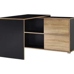 Hoekbureaus-Germania Hoekbureau Tyson 120x120 cm - antraciet/eik