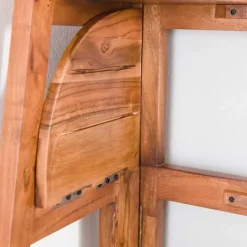 Wandkasten-Dimehouse Hoekrek Jess mangohout 5 vakken - 44x64x148 cm - Mangohout - Bruin