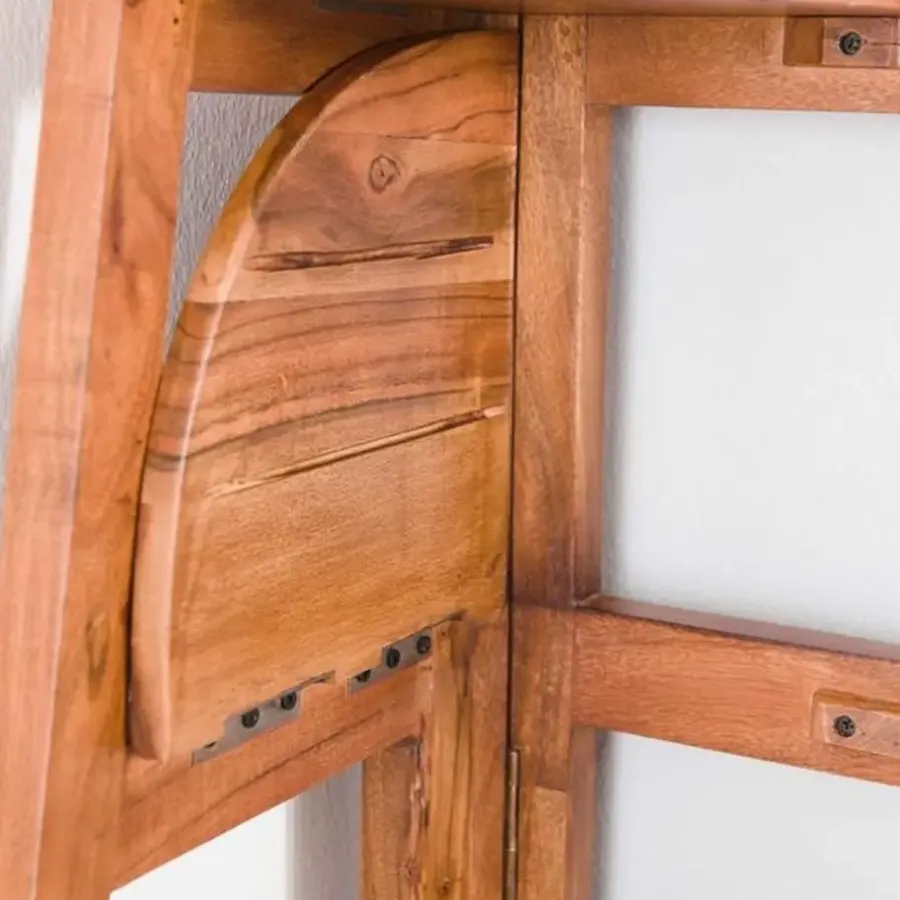 Wandkasten-Dimehouse Hoekrek Jess mangohout 5 vakken - 44x64x148 cm - Mangohout - Bruin