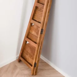 Wandkasten-Dimehouse Hoekrek Jess mangohout 5 vakken - 44x64x148 cm - Mangohout - Bruin