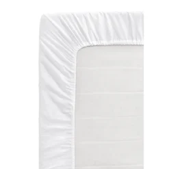 Hoeslakens-Leen Bakker Hoeslaken Katoen - wit - 90x200x22 cm