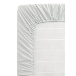 Hoeslakens-Leen Bakker Hoeslaken Percale katoen - lichtgrijs - 180x220 cm