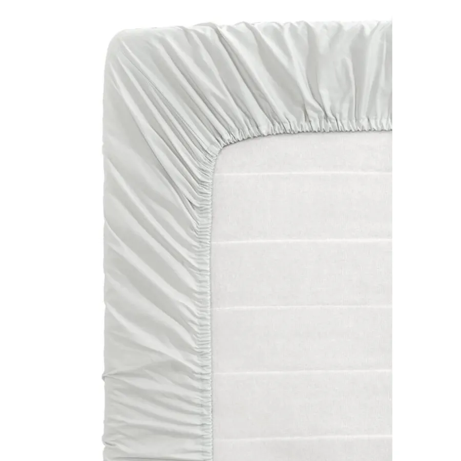 Leen Bakker Hoeslaken Percale katoen - lichtgrijs - 140x200 cm