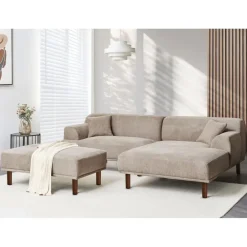 Leen Bakker HOLT - Ottomaan - Taupe - Polyester