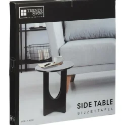 Home & Styling Bijzettafel Bari - zwart - D38x H42 cm - mdf hout