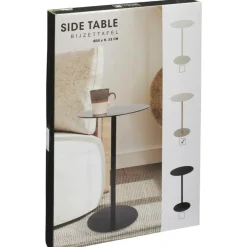 Bijzettafels-Home & Styling Bijzettafel Lugano - beige - D35x H53 cm - metaal