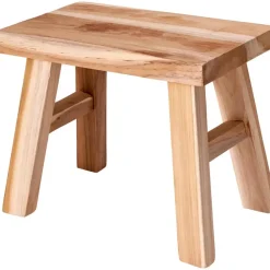 Krukjes-Home & Styling Krukje - teak hout - 31 x 19 x 25 cm - opstapje