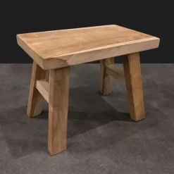 Krukjes-Home & Styling Krukje - teak hout - 31 x 19 x 25 cm - opstapje