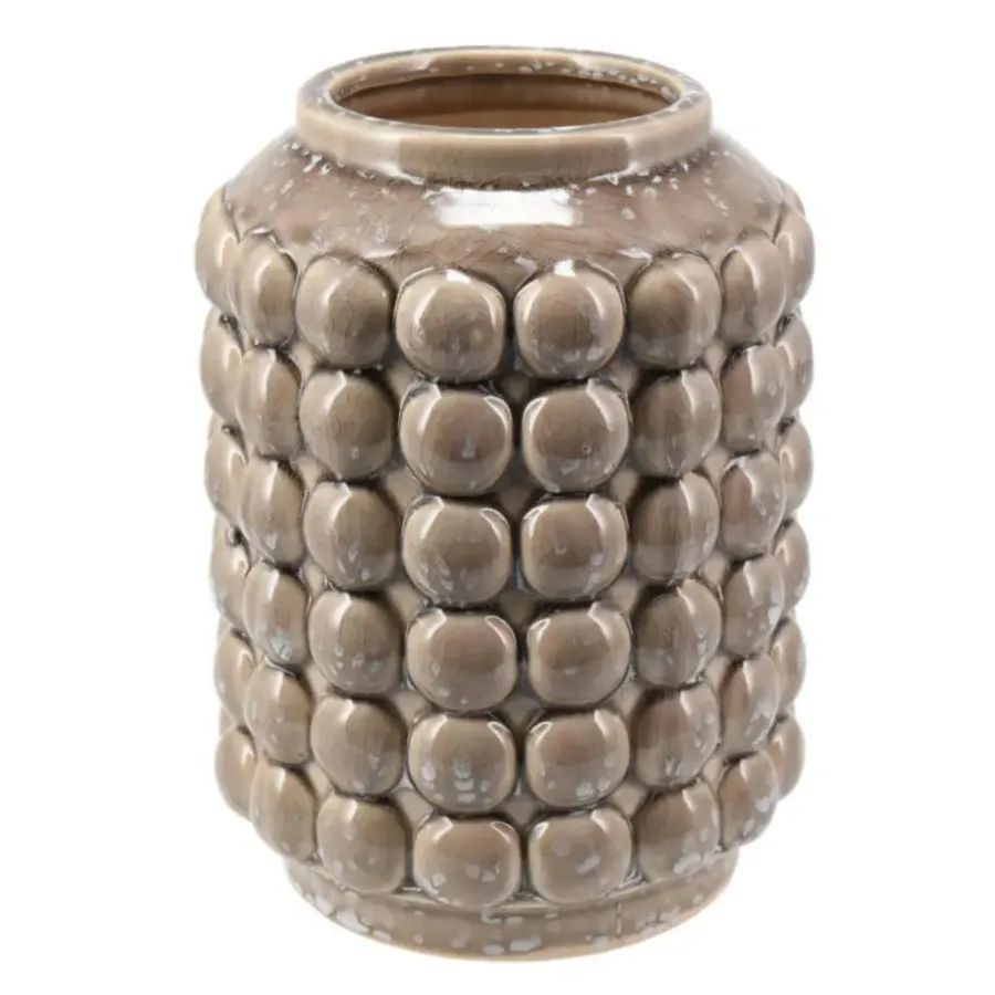 Home & Styling vaas - keramiek/beige - D15 x H20 cm