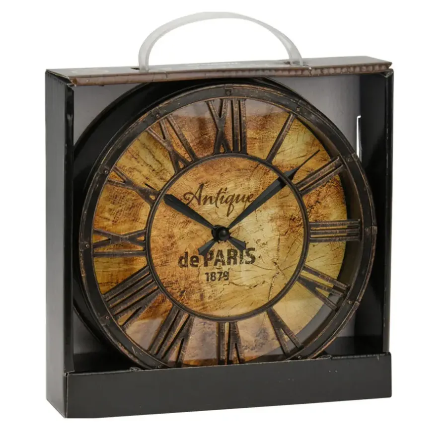 Home & Styling Wand klok oude deco stijl - Romeinse cijfers - D21 cm