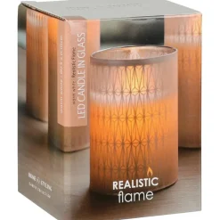 Home & Styling Home and Styling LED kaars - in glas - warm wit - D7,5 x H10 cm