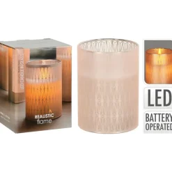 Home & Styling Home and Styling LED kaars - in glas - warm wit - D7,5 x H10 cm