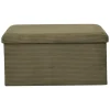 Leen Bakker Home Deco - Poefje - opbergbox - rib - groen - 38 x 38cm