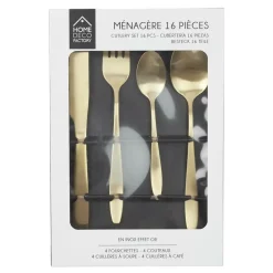 Besteksets-The Home Deco Factory Home Deco Factory Bestekset - 16 delig - goud - RVS - 4 personen