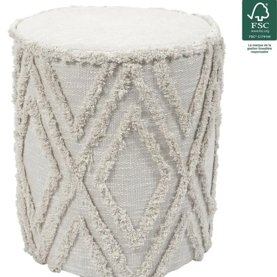 Poefen-The Home Deco Factory Home Deco Factory Bijzet poef Berber Mirage - MDF - 37 x 41 cm