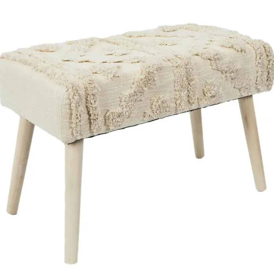 Krukjes-The Home Deco Factory Home Deco Factory Bijzet krukje Berber Mirage - hout - 60 x 40 cm