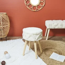 Krukjes-The Home Deco Factory Home Deco Factory Bijzet krukje model Macrame - naturel - H41 cm