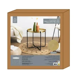 The Home Deco Factory Home Deco Factory Bijzettafel - goud met zwart - metaal - 45 cm