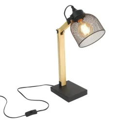 The Home Deco Factory Home deco factory bureaulamp - zwart - metaal en hout - tafellamp