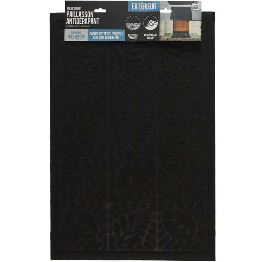 The Home Deco Factory Home deco factory Deurmat - anti slip - zwart - 40 x 60 cm