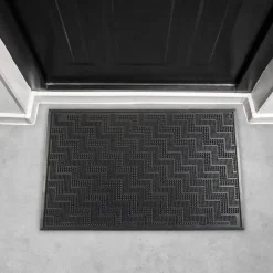 The Home Deco Factory Home deco factory Deurmat - anti slip - zwart - 40 x 60 cm