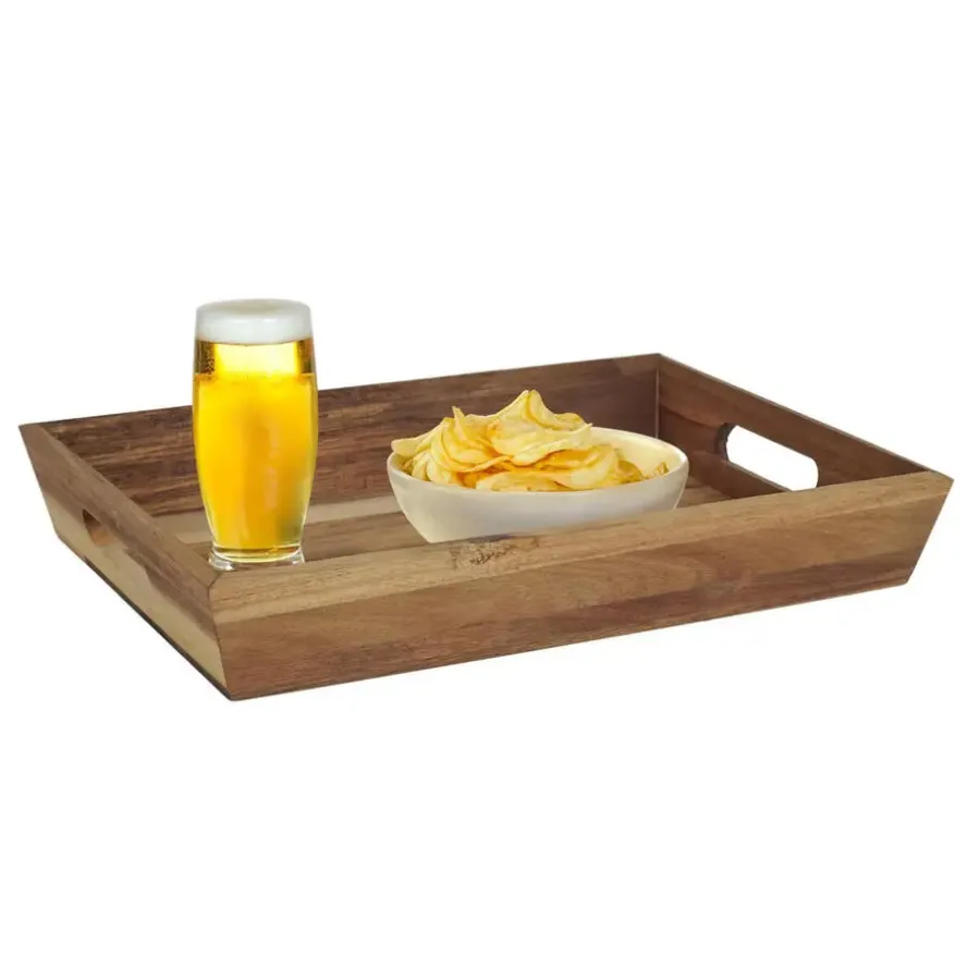 Dienbladen-The Home Deco Factory Home Deco Factory dienblad van Acacia - 32 x 23 x 5 cm - bruin