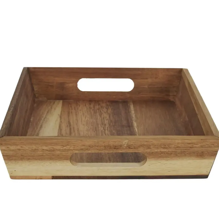 Dienbladen-The Home Deco Factory Home Deco Factory dienblad van Acacia - 32 x 23 x 5 cm - bruin