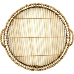 The Home Deco Factory Home Deco Factory dienblad van bamboe - Rond - 40 x 6 cm