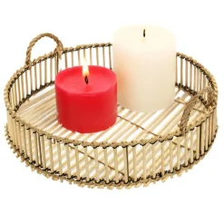 The Home Deco Factory Home Deco Factory dienblad van bamboe - Rond - 40 x 6 cm