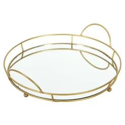 Dienbladen-The Home Deco Factory Home Deco Factory dienblad van spiegel glas - Rond - 34 x 4 cm