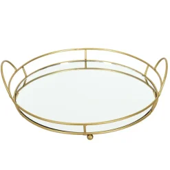 Dienbladen-The Home Deco Factory Home Deco Factory dienblad van spiegel glas - Rond - 34 x 4 cm